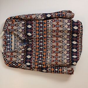 Time To Bloom "Tribal Print" Blouse in Size M